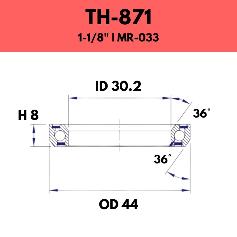 Fsa Components - 36X36 11/8 - 44OD X 30.2ID X 8H - 871E