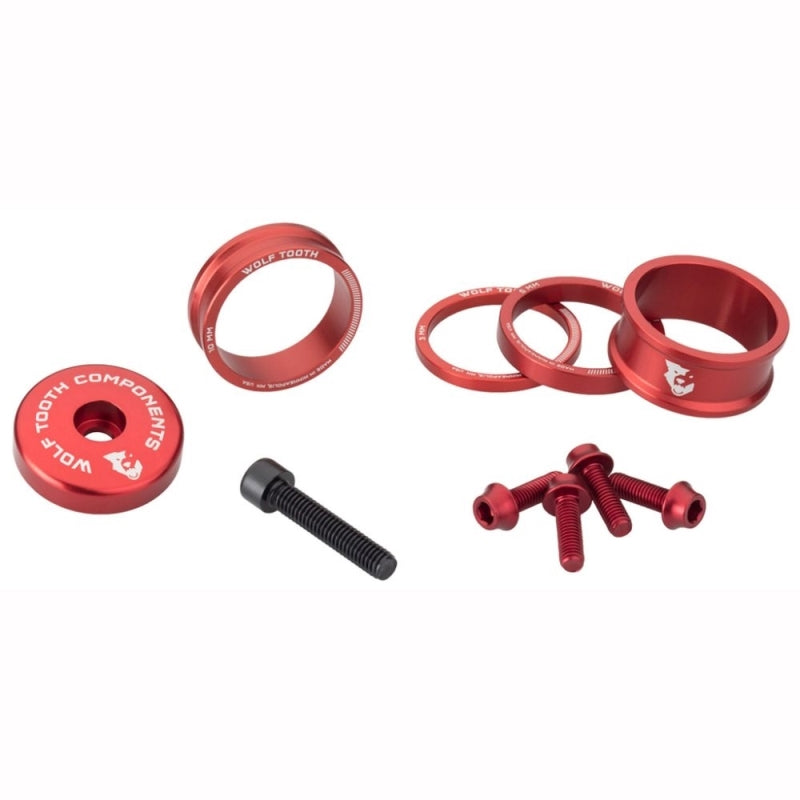 Wolf Tooth Anodized Stem Cap And Spacer Bling Kit