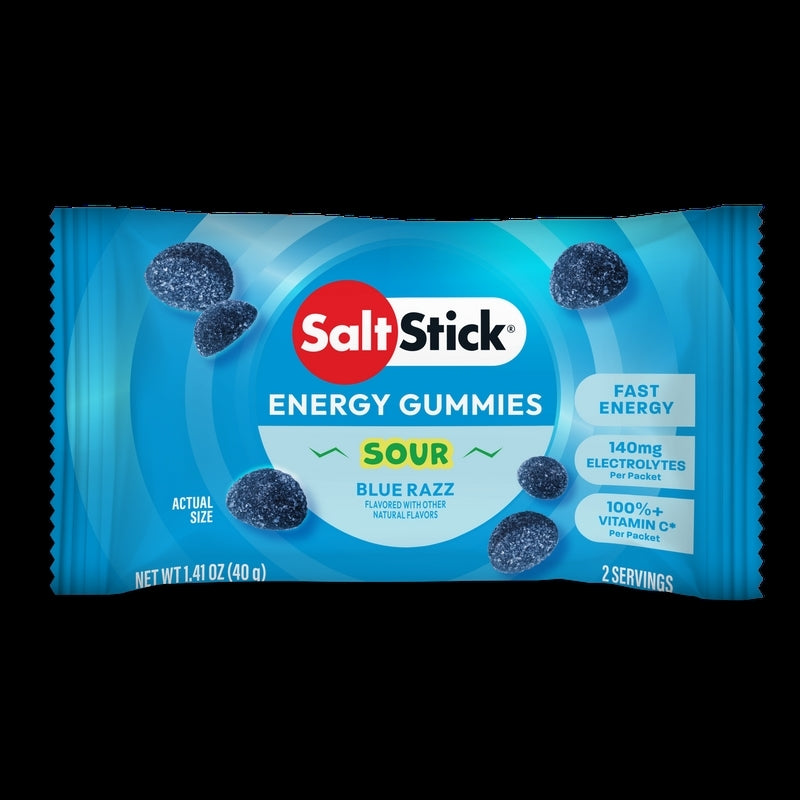 Saltstick Energy Gummies Sour Blue Razz 1 Box With 10X 50G Packs