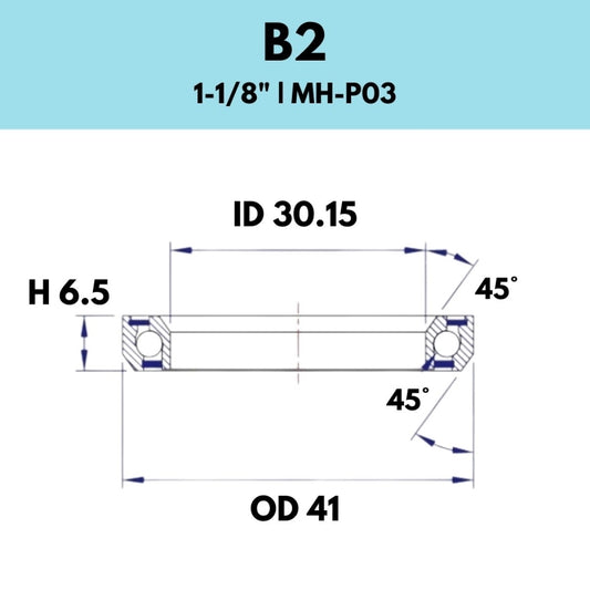 Black Bearing - 45X45 11/8 - 41OD X 30.15ID X 6.5H - B2