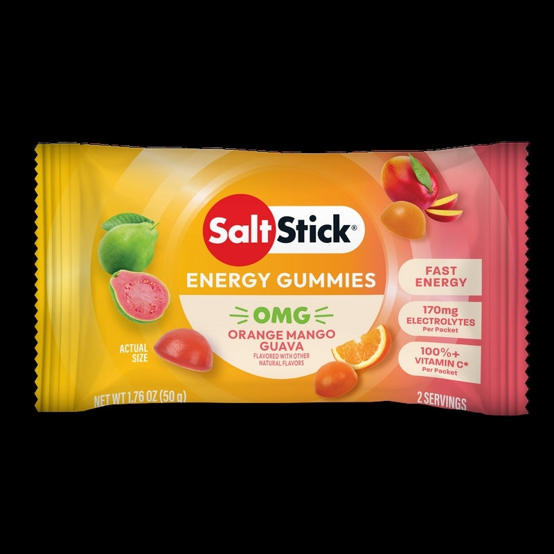Saltstick Energy Gummies Omg! Orange Mango Guava 1 Box With 10X 50G Packs