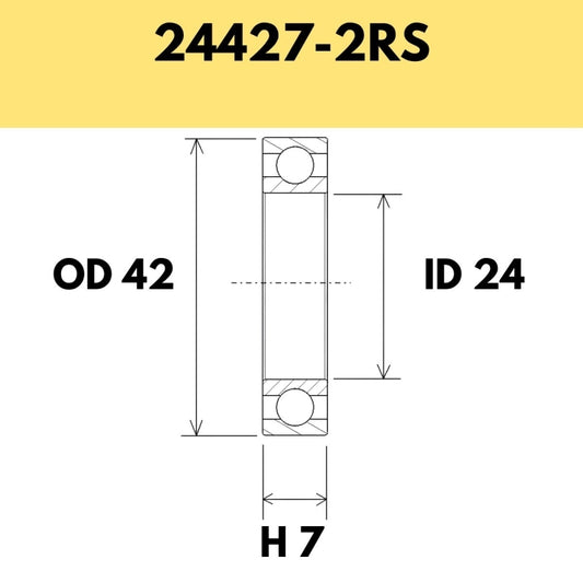 24427-2RS B3 Bearing - 42OD X 24ID X 7H