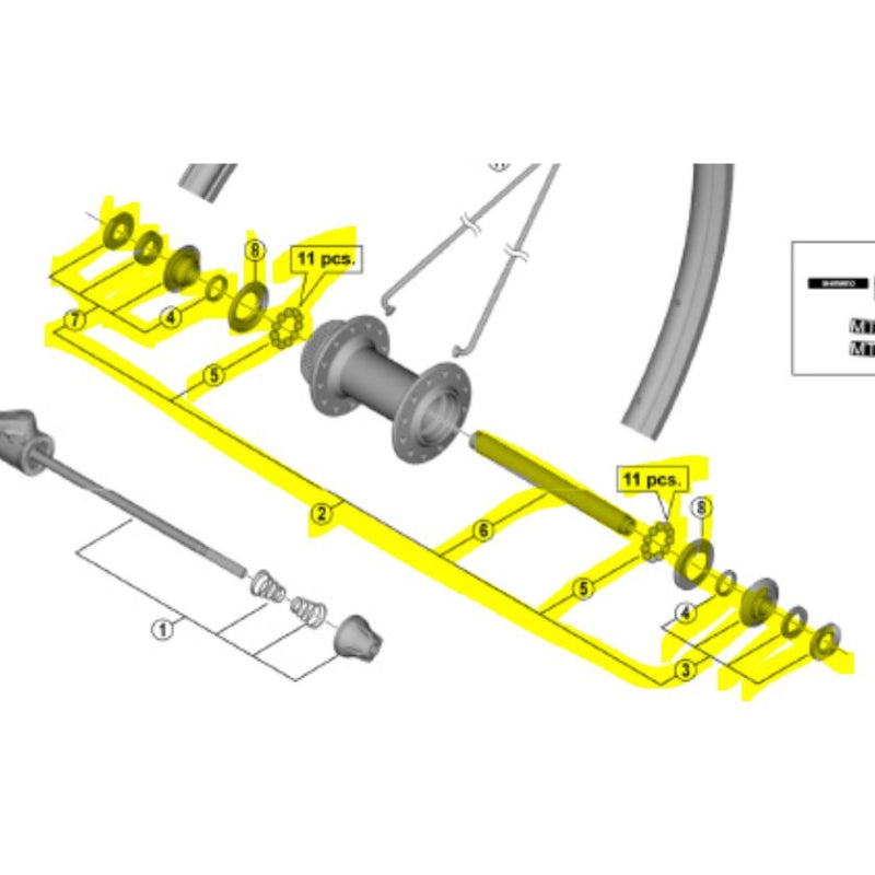 Shimano HB-M4050 Front Axle Kit 108MM