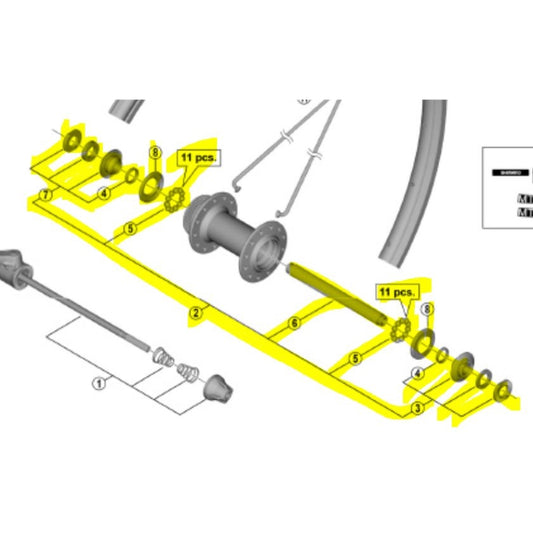 Shimano HB-M4050 Front Axle Kit 108MM