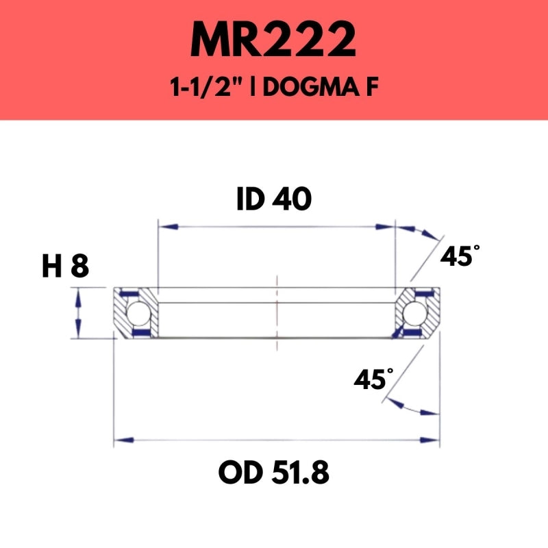 Fsa Components - 45X45 1.5 - 51.8OD X 40ID X 8H - MR222 - Pinarello Dogma F