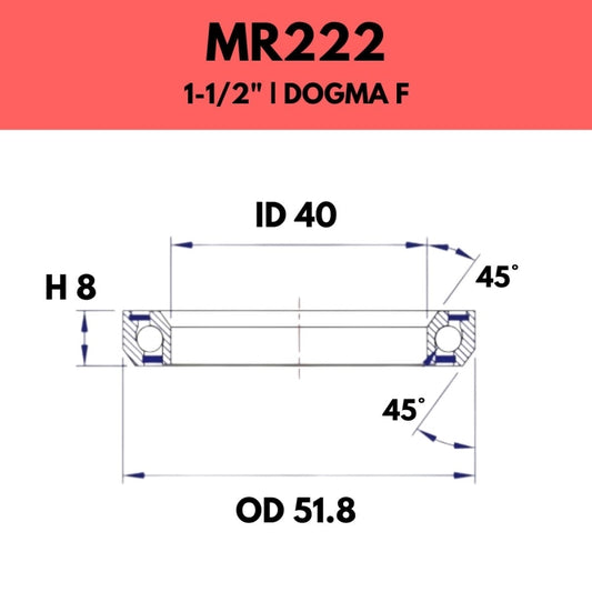 Fsa Components - 45X45 1.5 - 51.8OD X 40ID X 8H - MR222 - Pinarello Dogma F