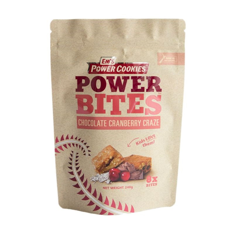 Em's Ems Power Cookie Power Bites Chocolate Cranberry Craze Pouch 8 X 30G